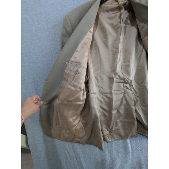 Ralph Ralph Lauren Dillard's Blazer‎ Men Size 44R Beige 100% Wool Sport Coat - Picture 6 of 15